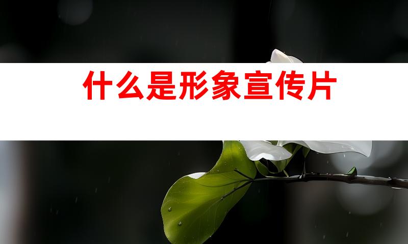 什么是形象宣传片