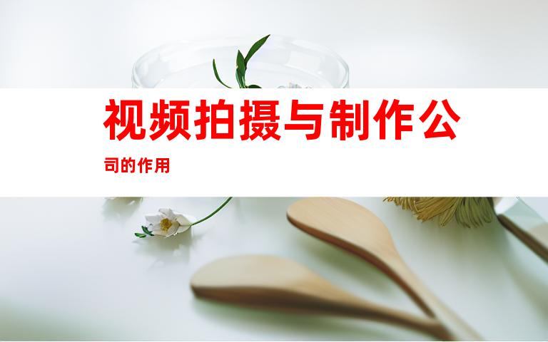 视频拍摄与制作公司的作用