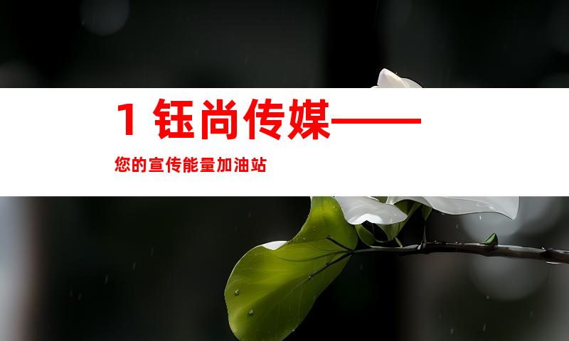 1. 钰尚传媒——您的宣传能量加油站